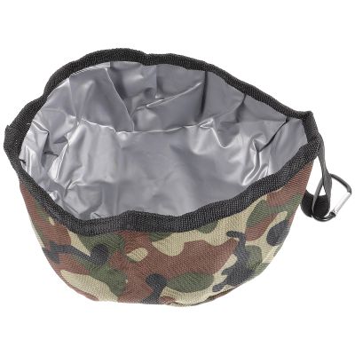 BATHVEVE Foldable Travel Dog Bowl Made of Oxford Fabric and PVC, Portable Large Food Bowl for Small Dogs, Camping and On the Go