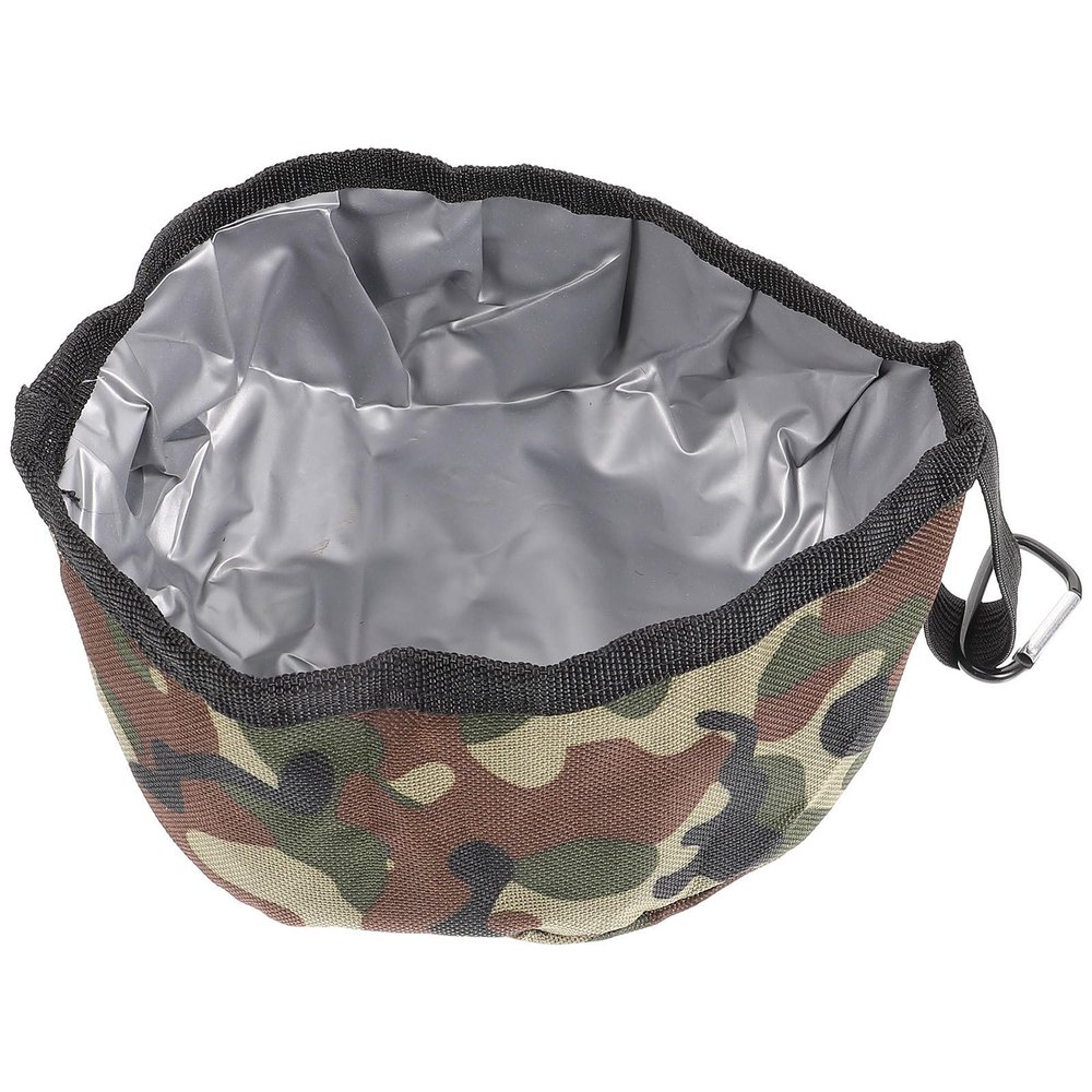 BATHVEVE Foldable Travel Dog Bowl Made of Oxford Fabric and PVC, Portable Large Food Bowl for Small Dogs, Camping and On the Go