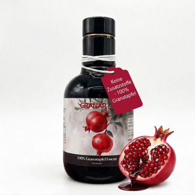 Granar Premium Organic Pomegranate Essence, Extract, Nar Ekşi, 250 ml, Pure and Natural, No Additives, Fruity-Tart, Vegetarian (5 x 250 ml)