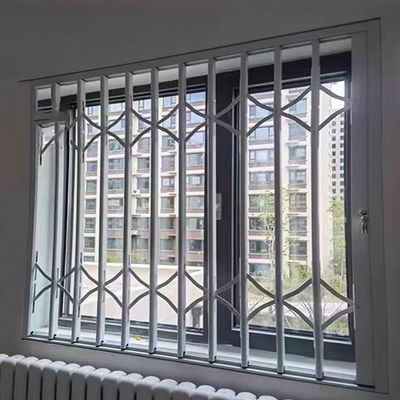 White Foldable Aluminum Window Security Bars for Burglary Protection and Fall Prevention