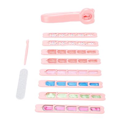 Yechiry Nail Press-On Set for Kids with 8 Colorful Nail Stickers