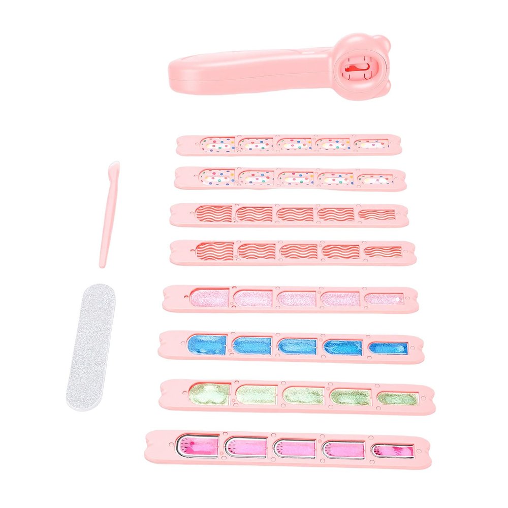 Yechiry Nail Press-On Set for Kids with 8 Colorful Nail Stickers