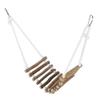 FILFEEL Log Bridge Wooden Ladder, Flexible Swing Bridge Bird Toy for Hamsters and view 2