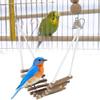 FILFEEL Log Bridge Wooden Ladder, Flexible Swing Bridge Bird Toy for Hamsters and view 3