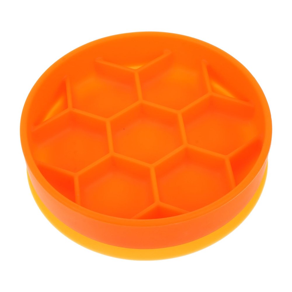 VALICLUD Orange Slow Feeder Dog Bowl with Anti-Choking Function, Silicone Suction Base and Non-Slip Design