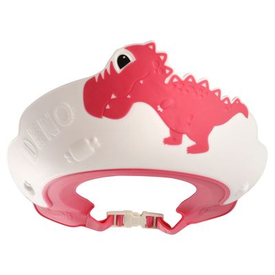 AlpenLife Basics Baby Bath Cap, Cartoon Dinosaur, Soft Fit, Red