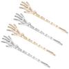 MAJORMENCH 4-Piece Metal Hair Clips for Women, Gold and Silver Alloy Hand-Shaped Hair Barrettes for Halloween and Everyday Styling view 1
