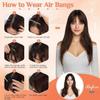 Benehair Clip-In Human Hair Ponytail, French Air Bangs, 14 g, Black Brown #2 view 3