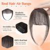 Benehair Clip-In Human Hair Ponytail, French Air Bangs, 14 g, Black Brown #2 view 4