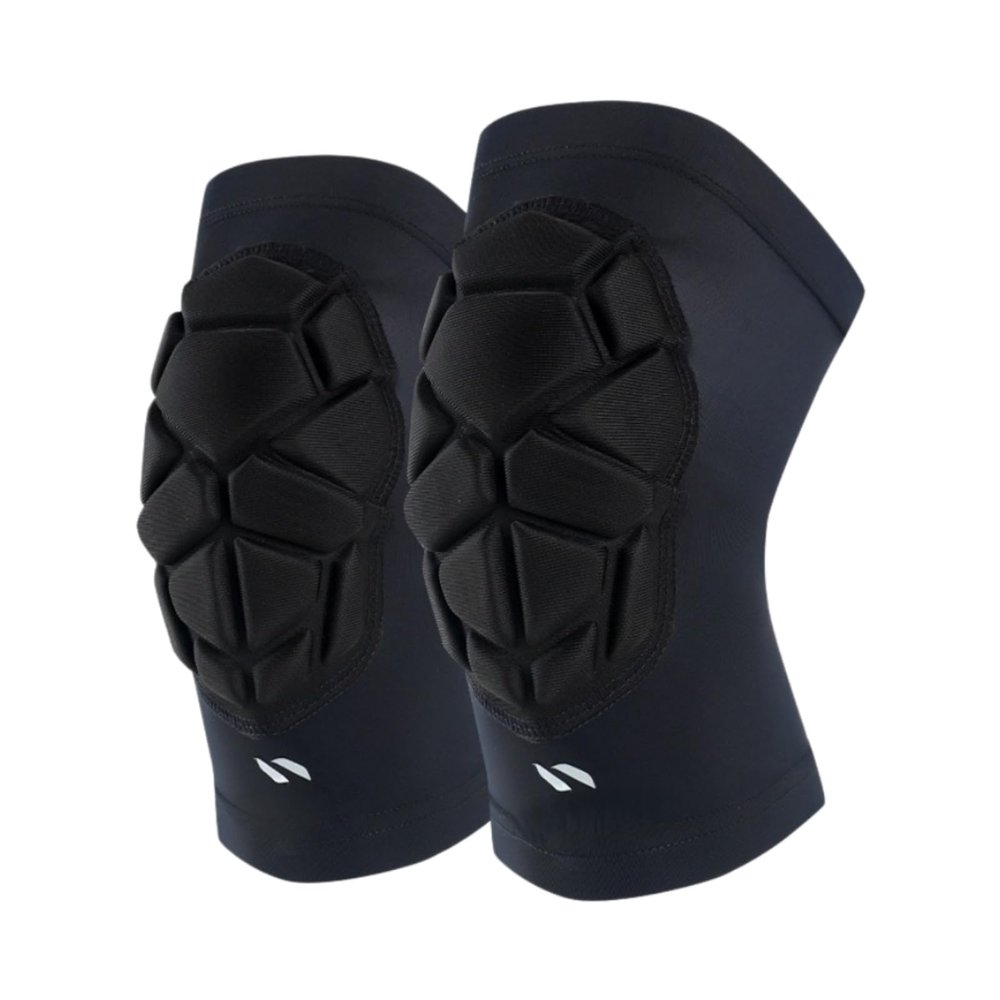 HSTWODE Kids' Protective Knee Pads with Foam Padding, Black, L