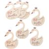 LRXIYODE 7-Piece Swan-Shaped Wooden Closet Dividers for Organizing Baby Clothes view 1