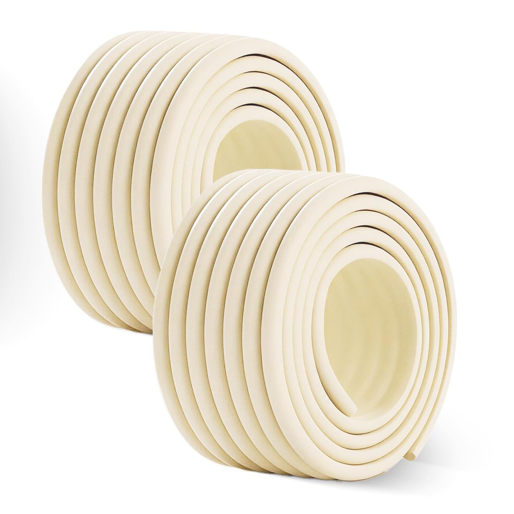 2 Rolls 2 m Self-Adhesive Foam Edge Guard, White