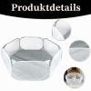 Foldable Small Animal Playpen, Portable Breathable Transparent Tent, Gray view 3