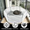 Foldable Small Animal Playpen, Portable Breathable Transparent Tent, Gray view 4
