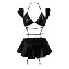Women's Black Latex and Leather Bodysuit, Dominatrix Outfit, Size L view 3