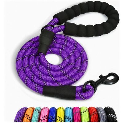 Rope Dog Leash, Anti-Shock, Purple, 2 m x 0.8 cm