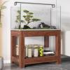 Sturdy Aquarium Stand for Home, Two-Tier Storage, 71 cm High, Carbonized Solid Wood, 70 x 40 cm view 1