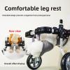 Adjustable Four-Wheel Dog Wheelchair, 4 Length Settings, Calf and Breathable Abdominal Support, Blue-L view 2