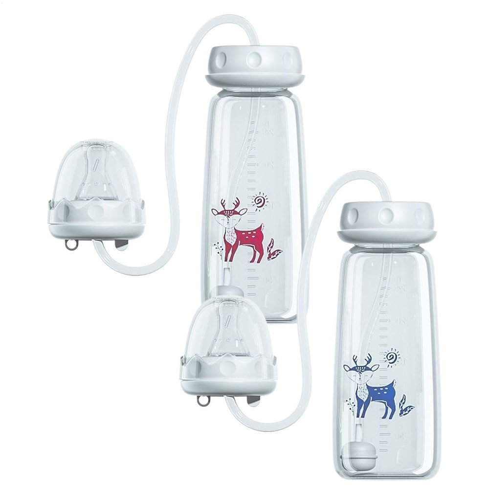 2-Pack Anti-Colic Baby Bottles with Nipple and Straw