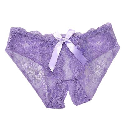 Women's Lace Open-Crotch String Thong Panty