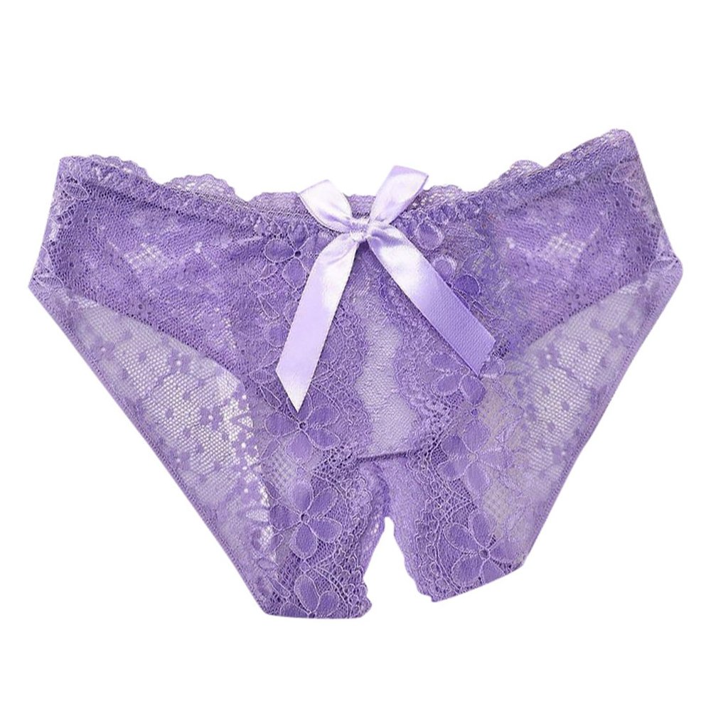 Women's Lace Open-Crotch String Thong Panty