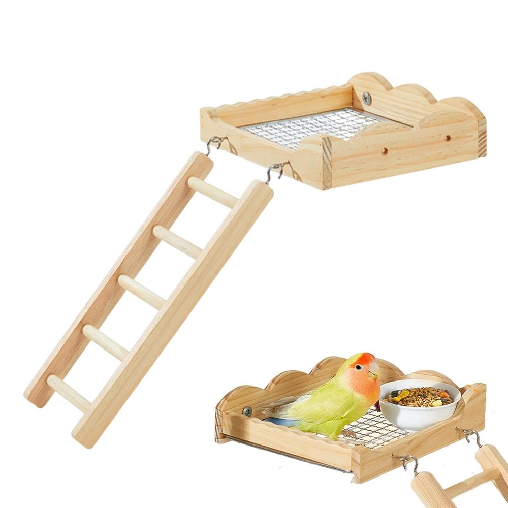 Wooden Climbing Ladder | Bird Swing Rungs for Budgies, Cockatiels, Sun Conures, Fancy Mice, Gerbils, Hamsters, Parrotlets and Canaries