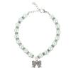 JUMPLAWN Adjustable Cat Collar with Imitation Pearls and Creative Pendant view 1