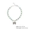 JUMPLAWN Adjustable Cat Collar with Imitation Pearls and Creative Pendant view 2