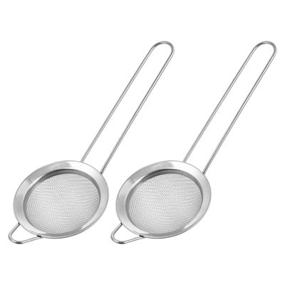 OUNONA Metal Reptile Sand Scoop with Fine Sieve, 2-Pack