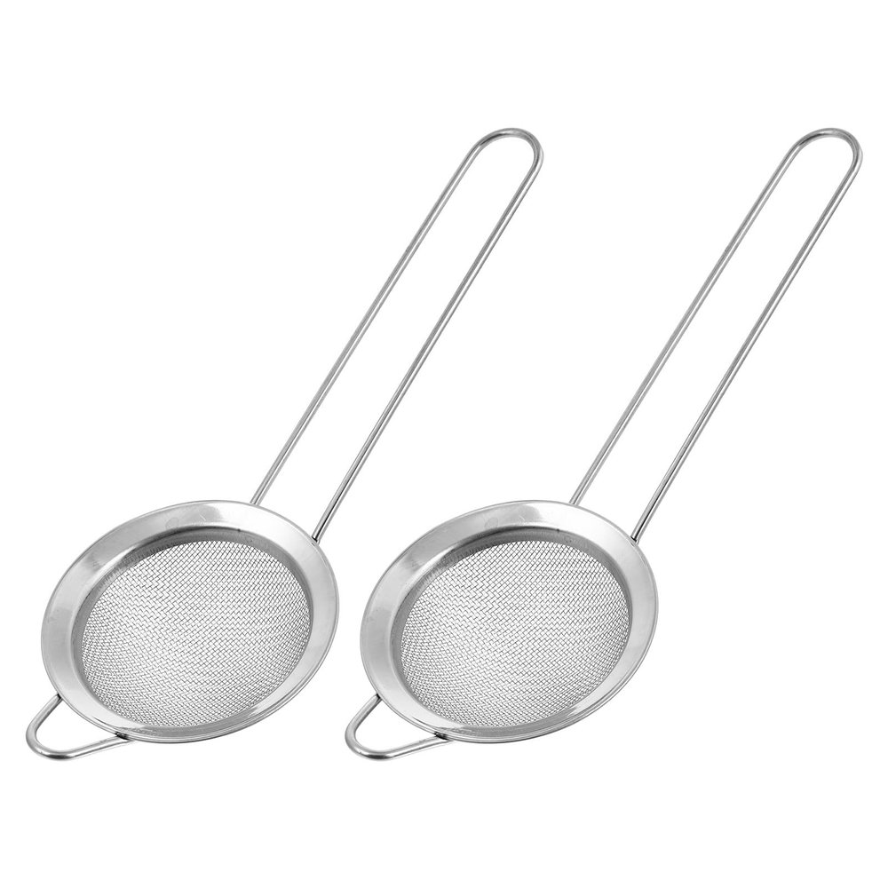 OUNONA Metal Reptile Sand Scoop with Fine Sieve, 2-Pack