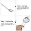 OUNONA Metal Reptile Sand Scoop with Fine Sieve, 2-Pack view 3