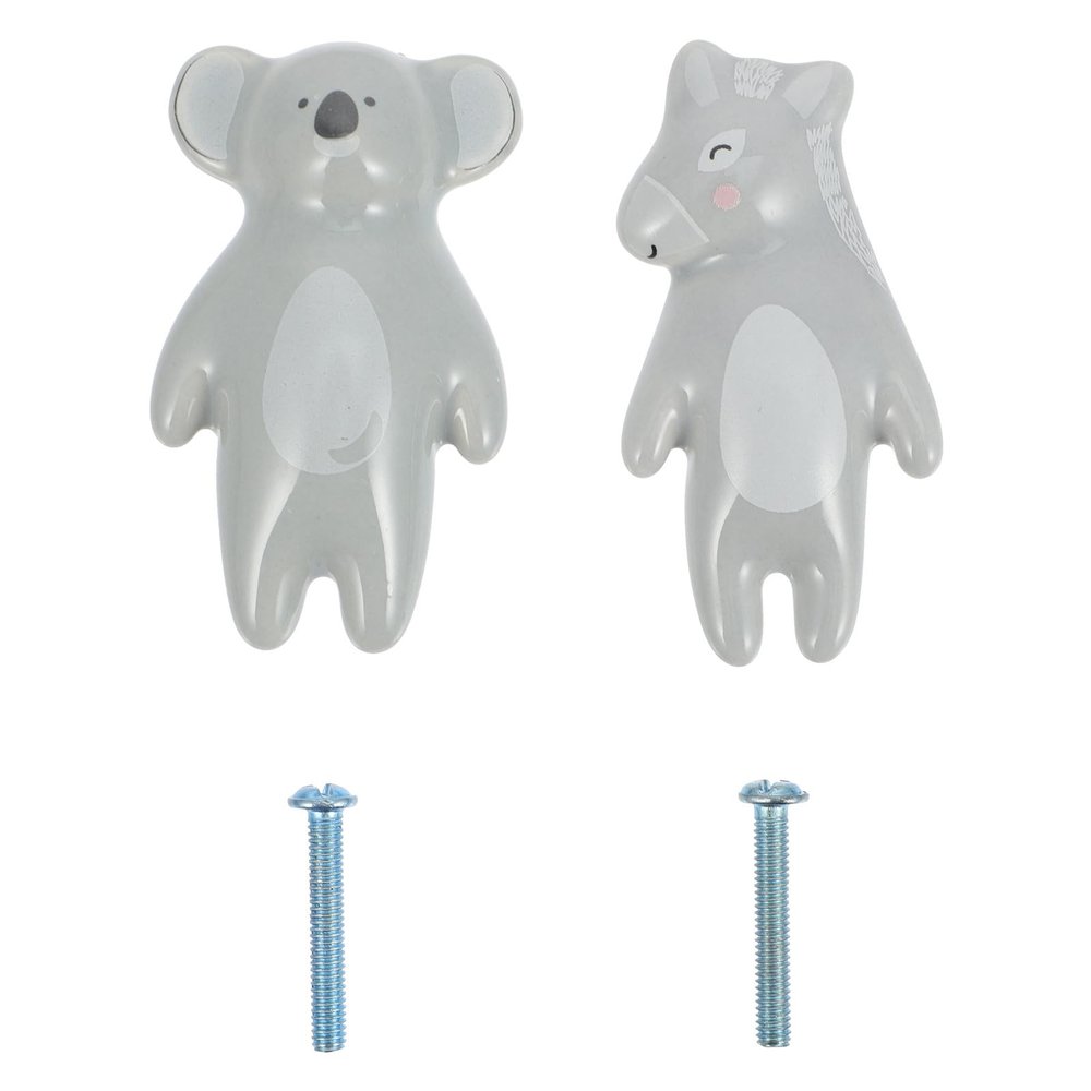 NULYLU 2-Pack Cute Animal-Shaped Ceramic Cabinet Knobs