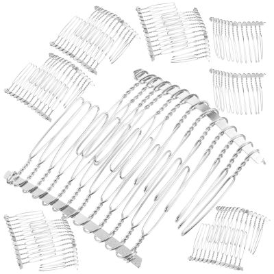 MAGICLULU 20-Piece Set of Silver-Colored Alloy Hair Combs for Weddings and Parties