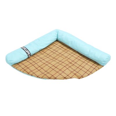 Portable, Breathable Canvas Cooling Mat, Removable and Washable, Triangular, for Dogs and Cats, Blue