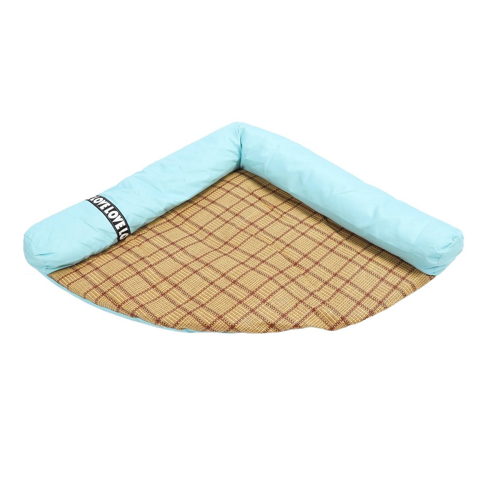 Portable, Breathable Canvas Cooling Mat, Removable and Washable, Triangular, for Dogs and Cats, Blue