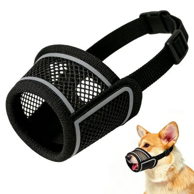 Dog Muzzle, Nylon Dog Muzzle, Soft Mesh Muzzle for Dogs, Breathable, Reflective, Adjustable