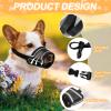 Dog Muzzle, Nylon Dog Muzzle, Soft Mesh Muzzle for Dogs, Breathable, Reflective, Adjustable view 3