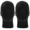 MAGICLULU 2-Pack Black Flocked Foam Wig Mannequin Heads view 1