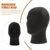 MAGICLULU 2-Pack Black Flocked Foam Wig Mannequin Heads view 3