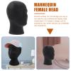 MAGICLULU 2-Pack Black Flocked Foam Wig Mannequin Heads view 4
