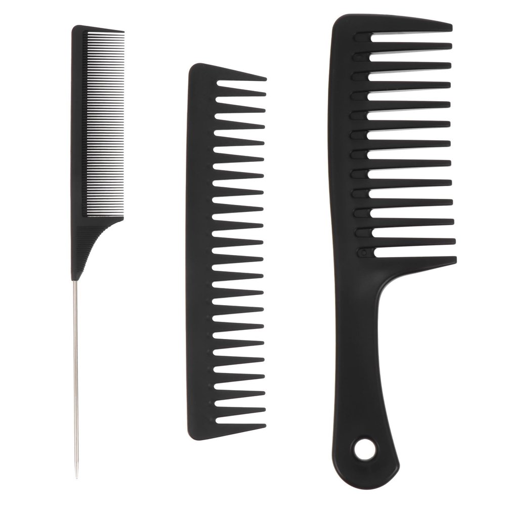 MAGICLULU 3-Pack Plastic Anti-Static Wide-Tooth Massage Combs