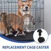 STOBAZA Cat Cage Caster Wheels, Universally Compatible and Easily Adjustable, 6-Piece Set, Iron and Plastic, Black view 3