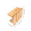 COOPHYA Round Wooden Footstool for Living Room, Beige view 2