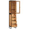 mtlskopl Tall Bathroom Cabinet 40 x 30 x 190 cm, Acacia Wood and Iron view 2