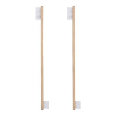 ULTECHNOVO 2-Pack Bamboo Toothbrushes for Dogs and Cats, Double-Sided, White