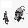 AZHKJKZH Foldable Pet Stroller with Storage Basket and Removable Carrier, Gray view 2