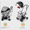 AZHKJKZH Foldable Pet Stroller with Storage Basket and Removable Carrier, Gray view 3