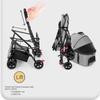 AZHKJKZH Foldable Pet Stroller with Storage Basket and Removable Carrier, Gray view 4