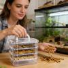Mealworm Storage Container, 4-Tier Clear Mesh Breeding Set view 2