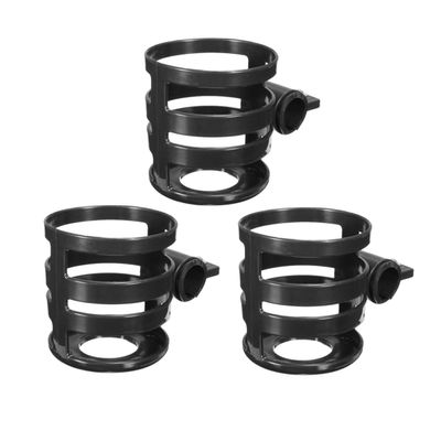 3-Pack Black Bottle Holders for Strollers with Quick Release